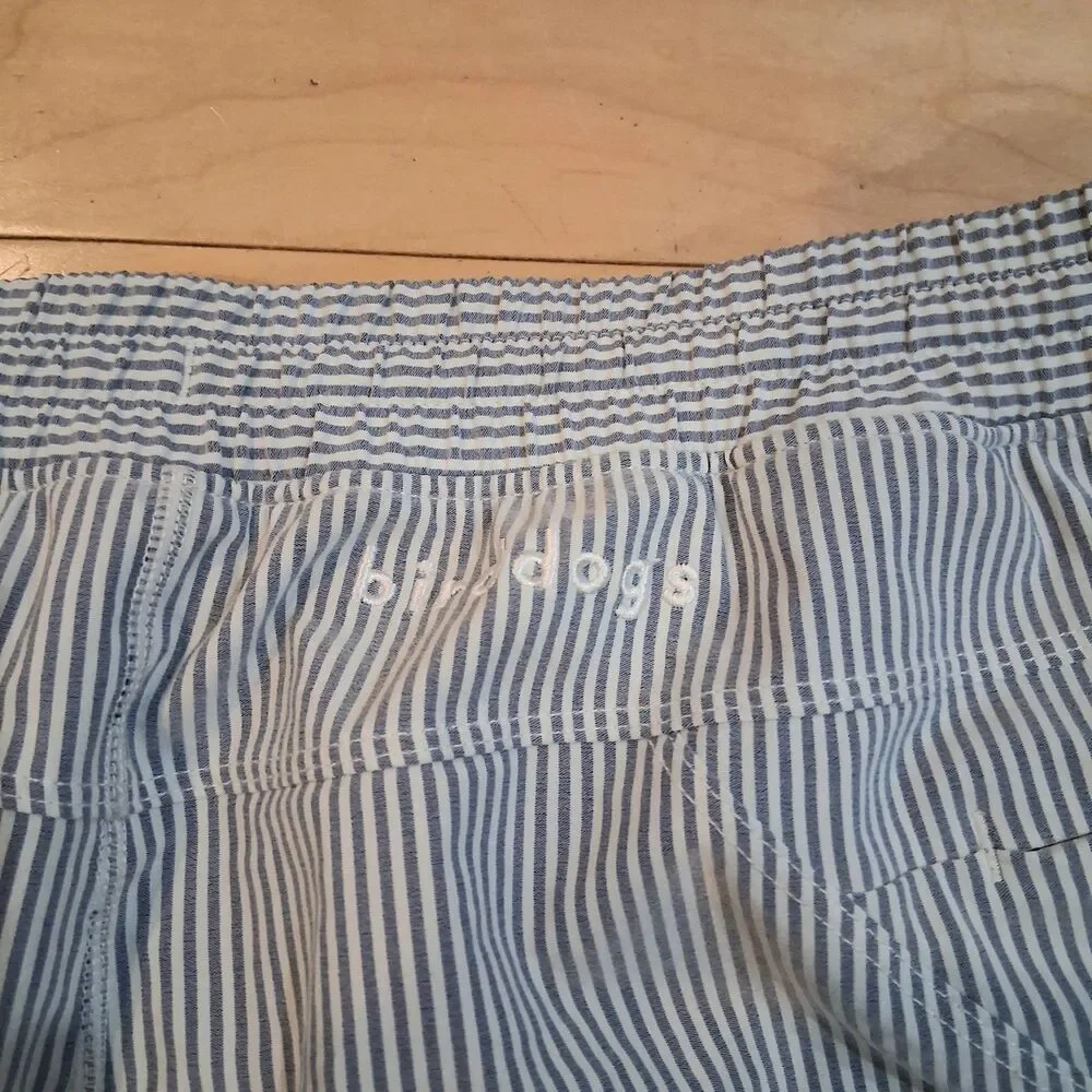 Birddogs Shorts Flying Wasps Blue Seersucker Stripe Size M Short/ 26